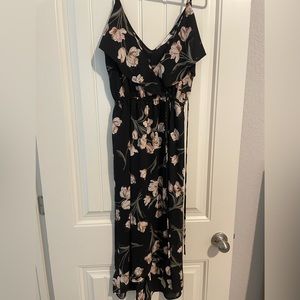 Soprano High Low Black Flower Summer Dress